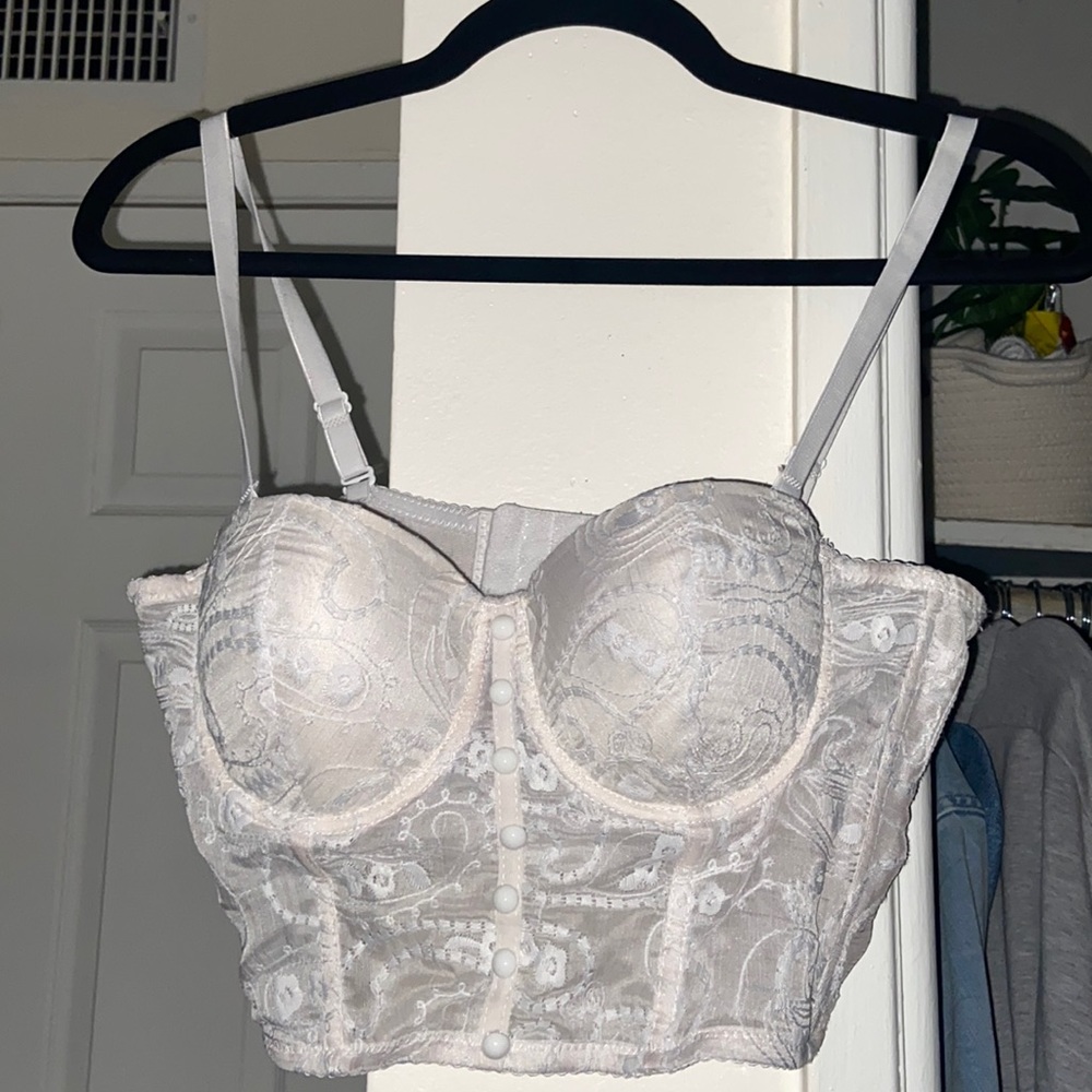 White lace corset top